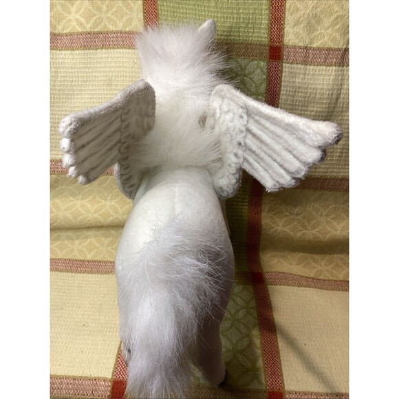 Vintage HANSA White Pegasus Plush Stuffed Animal Toy Posable Legs Hand Crafted - Picture 7 of 16